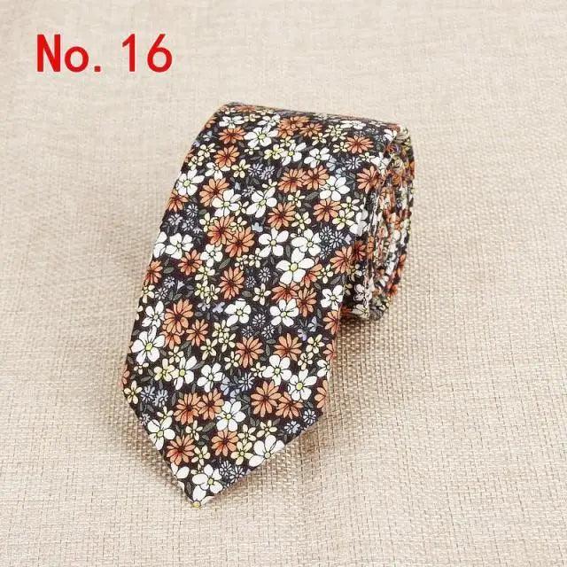 Luxury Flower Handmade Cotton Ties For Men Classic Colorful Printed Floral Designs Necktie For Wedding Stevvex