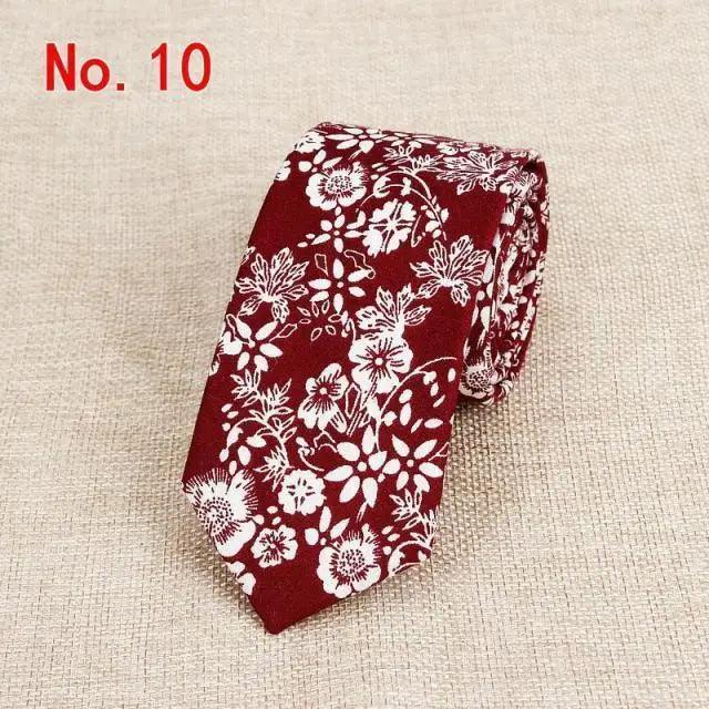 Luxury Flower Handmade Cotton Ties For Men Classic Colorful Printed Floral Designs Necktie For Wedding Stevvex