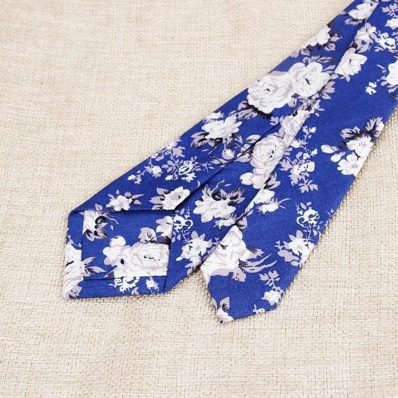 Luxury Flower Handmade Cotton Ties For Men Classic Colorful Printed Floral Designs Necktie For Wedding Stevvex