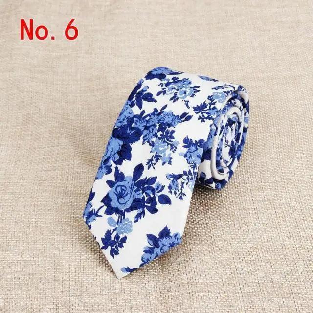 Luxury Flower Handmade Cotton Ties For Men Classic Colorful Printed Floral Designs Necktie For Wedding Stevvex