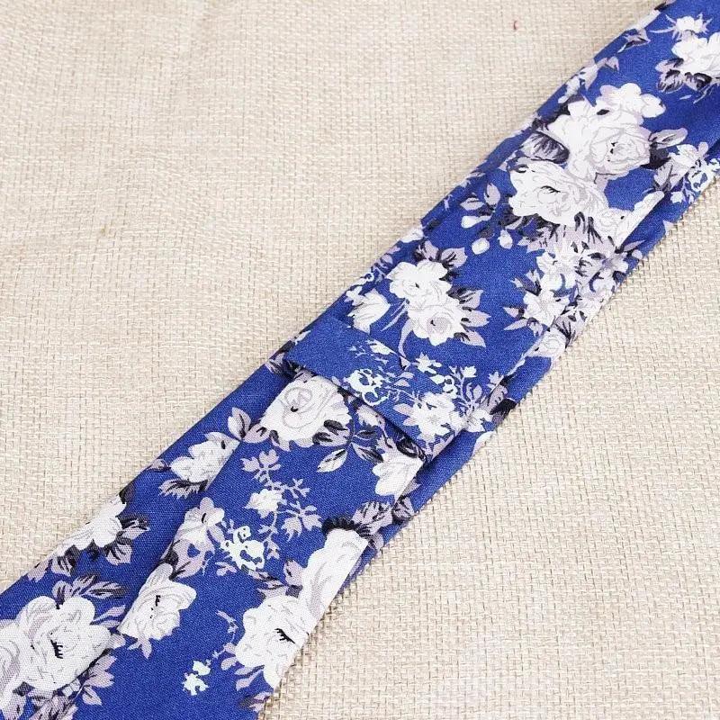 Luxury Flower Handmade Cotton Ties For Men Classic Colorful Printed Floral Designs Necktie For Wedding Stevvex