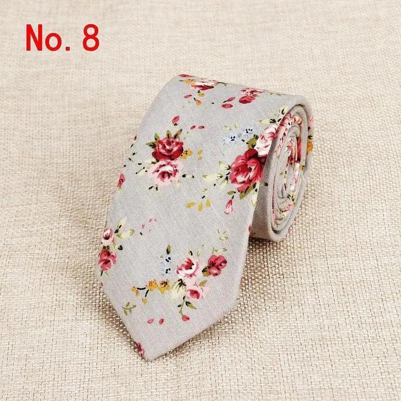 Luxury Flower Handmade Cotton Ties For Men Classic Colorful Printed Floral Designs Necktie For Wedding Stevvex