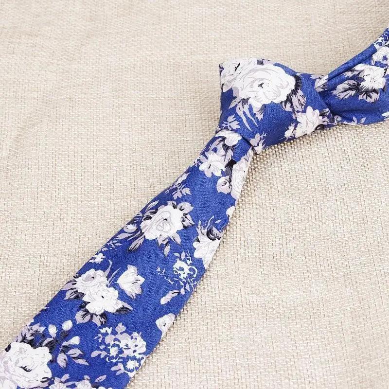 Luxury Flower Handmade Cotton Ties For Men Classic Colorful Printed Floral Designs Necktie For Wedding Stevvex
