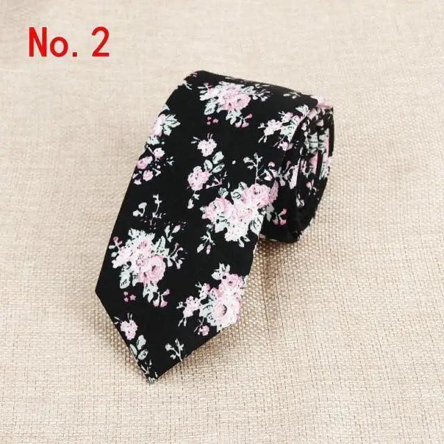 Luxury Flower Handmade Cotton Ties For Men Classic Colorful Printed Floral Designs Necktie For Wedding Stevvex