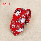 Luxury Flower Handmade Cotton Ties For Men Classic Colorful Printed Floral Designs Necktie For Wedding Stevvex