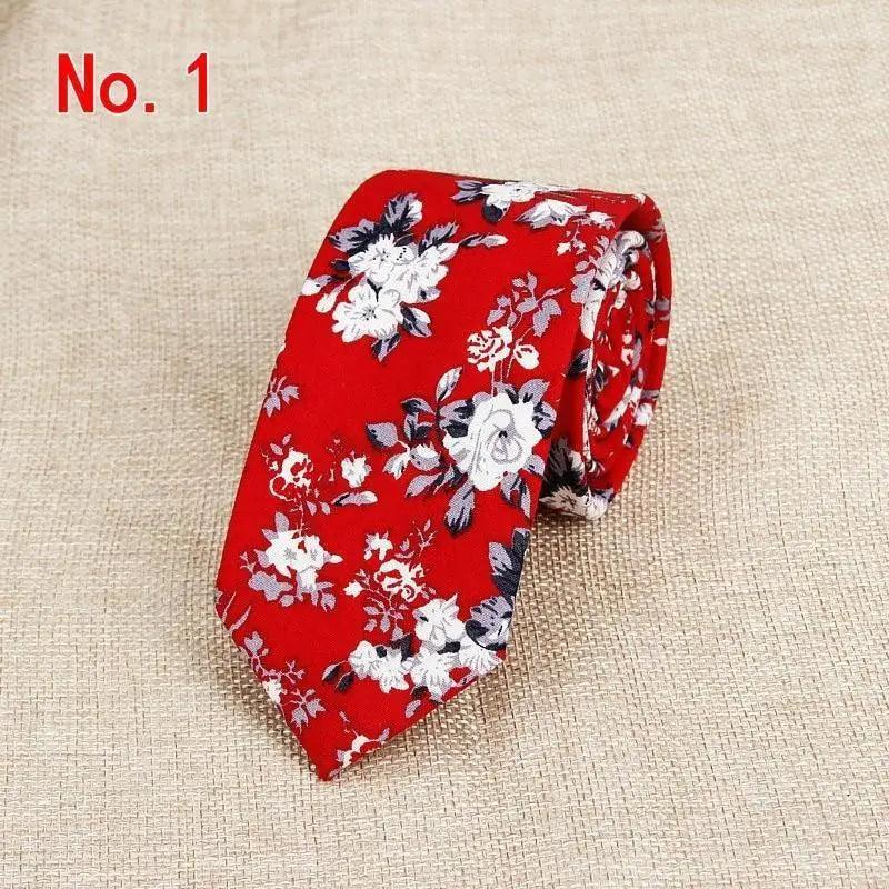 Luxury Flower Handmade Cotton Ties For Men Classic Colorful Printed Floral Designs Necktie For Wedding Stevvex