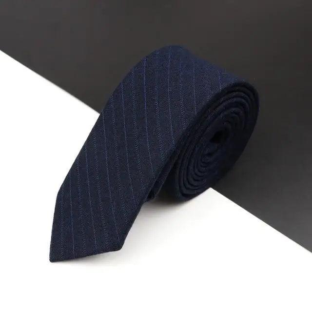 Luxury High Quality Black Grey Skinny Wool Tie For Men Business Meeting Necktie Fashionable Design Excellent Men Gift Stevvex