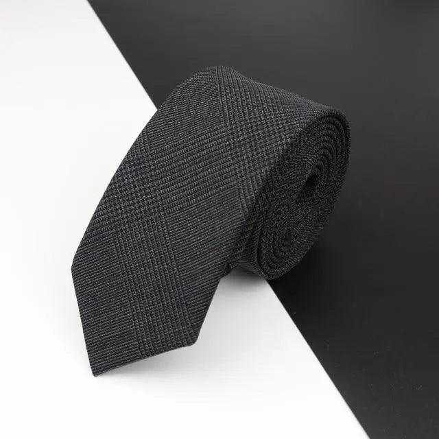 Luxury High Quality Black Grey Skinny Wool Tie For Men Business Meeting Necktie Fashionable Design Excellent Men Gift Stevvex