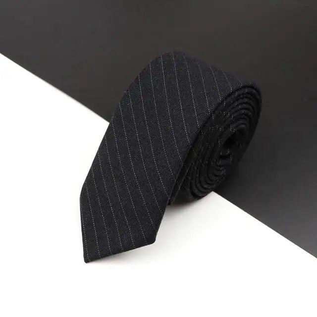 Luxury High Quality Black Grey Skinny Wool Tie For Men Business Meeting Necktie Fashionable Design Excellent Men Gift Stevvex