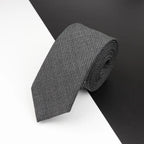 Luxury High Quality Black Grey Skinny Wool Tie For Men Business Meeting Necktie Fashionable Design Excellent Men Gift Stevvex