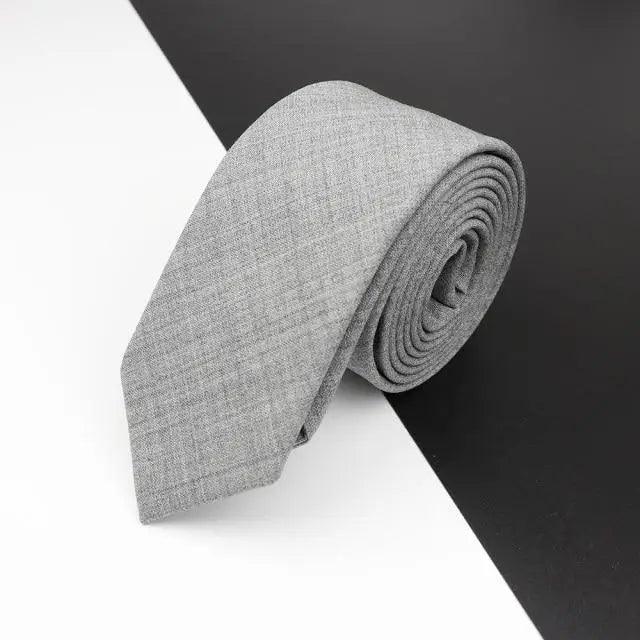 Luxury High Quality Black Grey Skinny Wool Tie For Men Business Meeting Necktie Fashionable Design Excellent Men Gift Stevvex