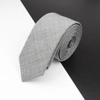 Luxury High Quality Black Grey Skinny Wool Tie For Men Business Meeting Necktie Fashionable Design Excellent Men Gift Stevvex