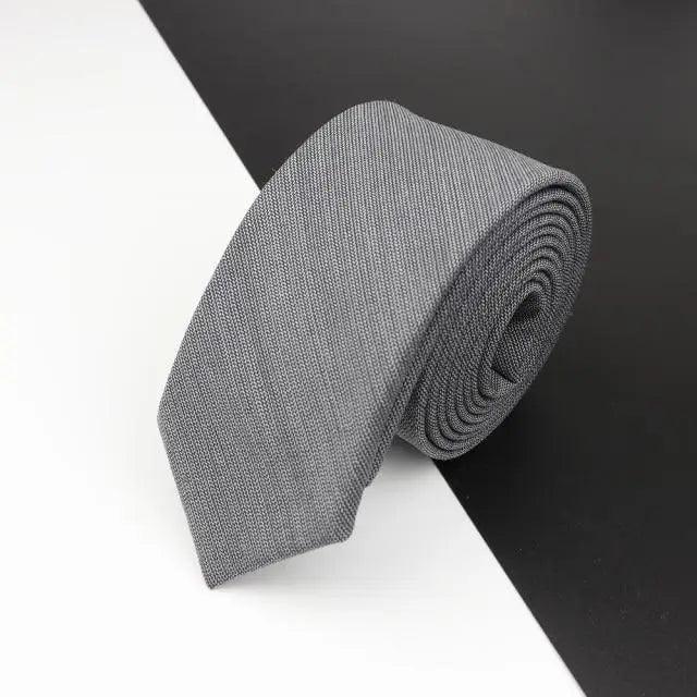 Luxury High Quality Black Grey Skinny Wool Tie For Men Business Meeting Necktie Fashionable Design Excellent Men Gift Stevvex