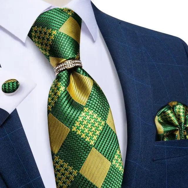Luxury Wedding High Quality Solid Color Floral Tie For Men Fashion Silk Necktie Cufflink Silk Tie Set For Men Stevvex