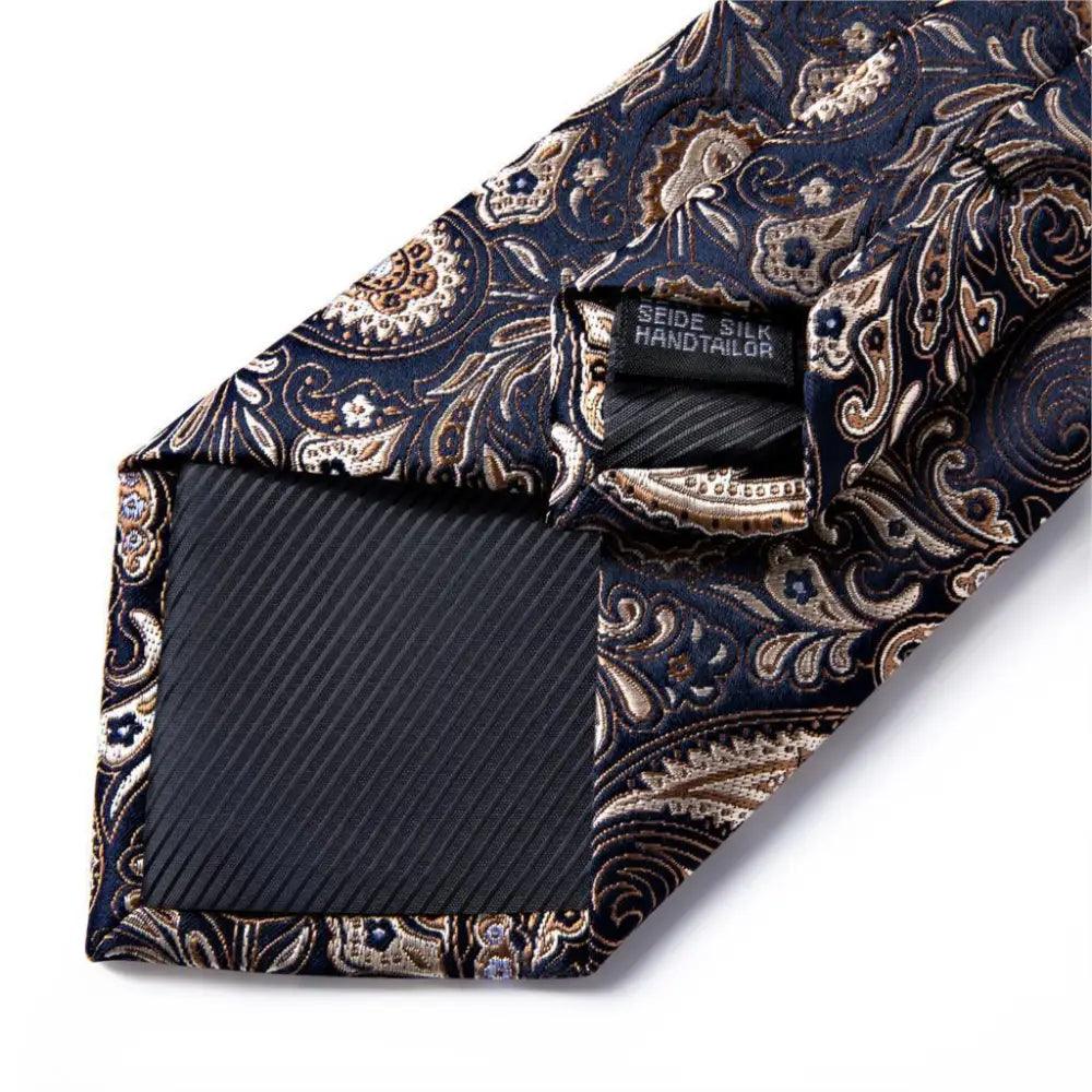 Luxury Wedding Party Floral Design Silk Necktie Hanky And Matching Cufflinks Set For Men Classic Design Necktie Set For Men Stevvex