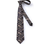 Luxury Wedding Party Floral Design Silk Necktie Hanky And Matching Cufflinks Set For Men Classic Design Necktie Set For Men Stevvex