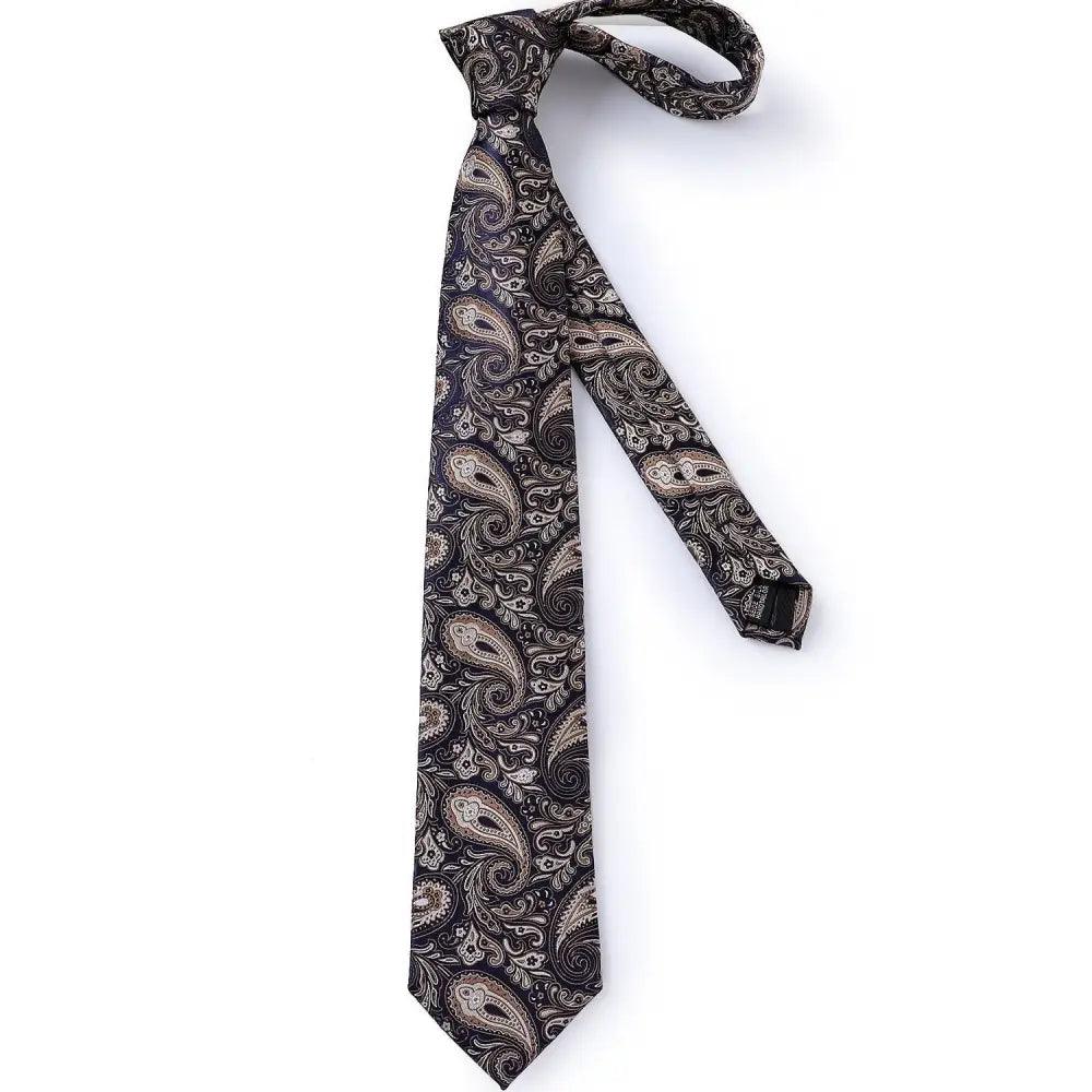 Luxury Wedding Party Floral Design Silk Necktie Hanky And Matching Cufflinks Set For Men Classic Design Necktie Set For Men Stevvex