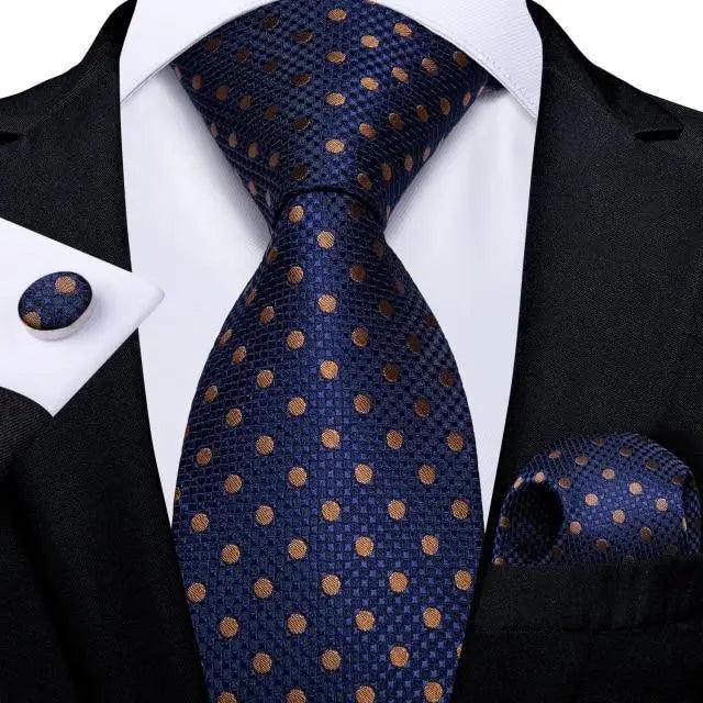 Luxury Wedding Party Floral Design Silk Necktie Hanky And Matching Cufflinks Set For Men Classic Design Necktie Set For Men Stevvex