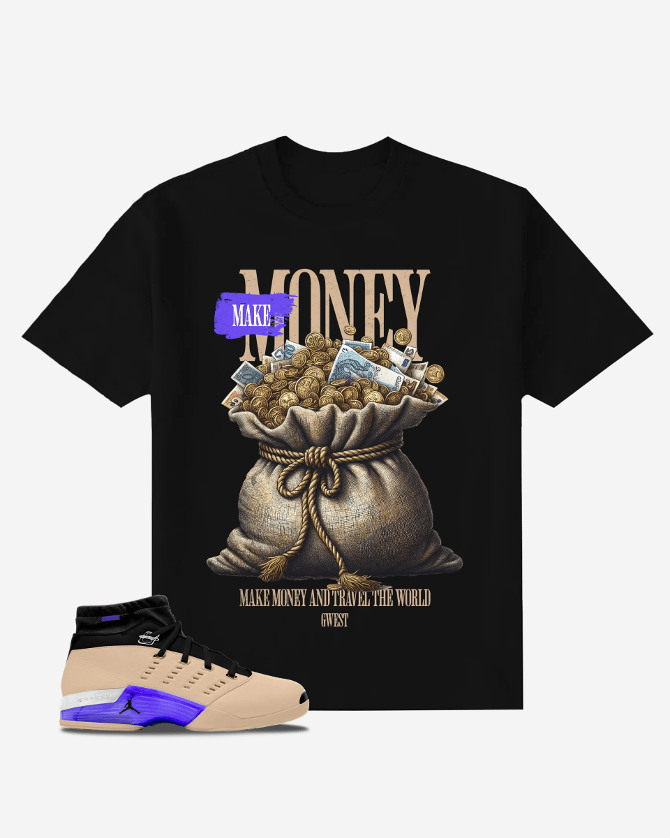 G West Make Money and Travel the World Oversized T-Shirt Success Mens G West