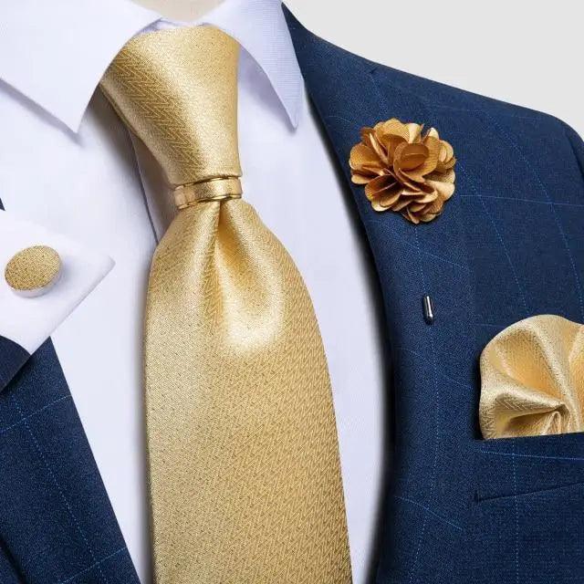 Men Luxury Red Silk Necktie Matching Cufflinks Set For Men Bridegroom Wedding Business Necktie Elegant Design Ideal Gift For Men Stevvex
