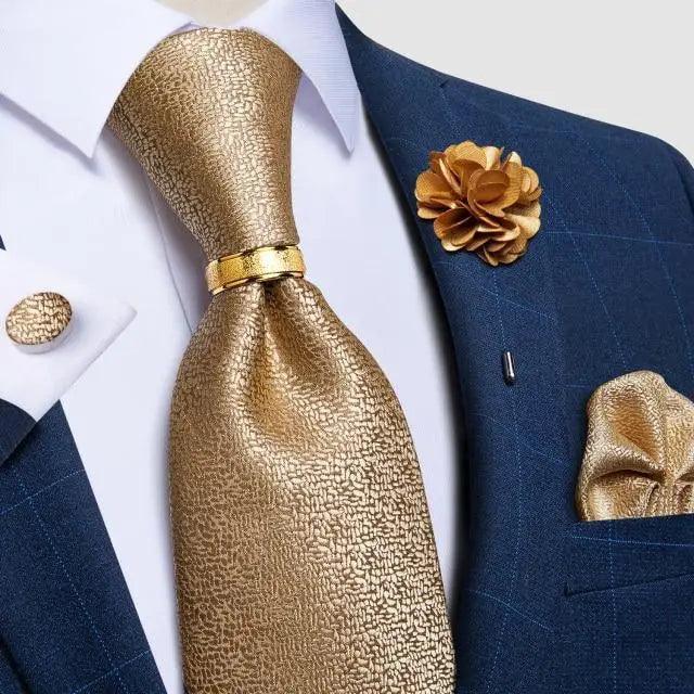 Men Luxury Red Silk Necktie Matching Cufflinks Set For Men Bridegroom Wedding Business Necktie Elegant Design Ideal Gift For Men Stevvex