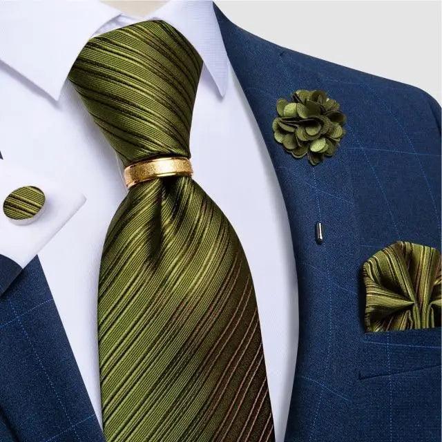 Men Luxury Red Silk Necktie Matching Cufflinks Set For Men Bridegroom Wedding Business Necktie Elegant Design Ideal Gift For Men Stevvex
