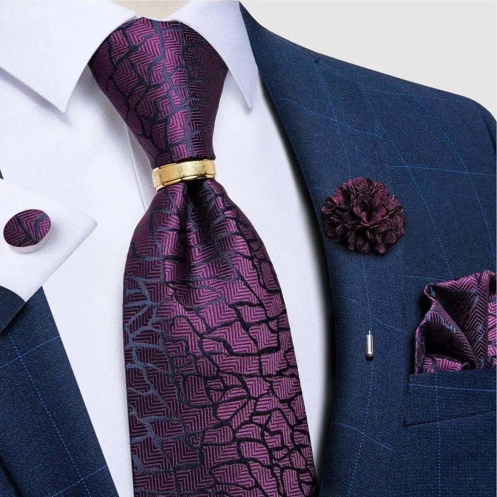 Men Luxury Red Silk Necktie Matching Cufflinks Set For Men Bridegroom Wedding Business Necktie Elegant Design Ideal Gift For Men Stevvex