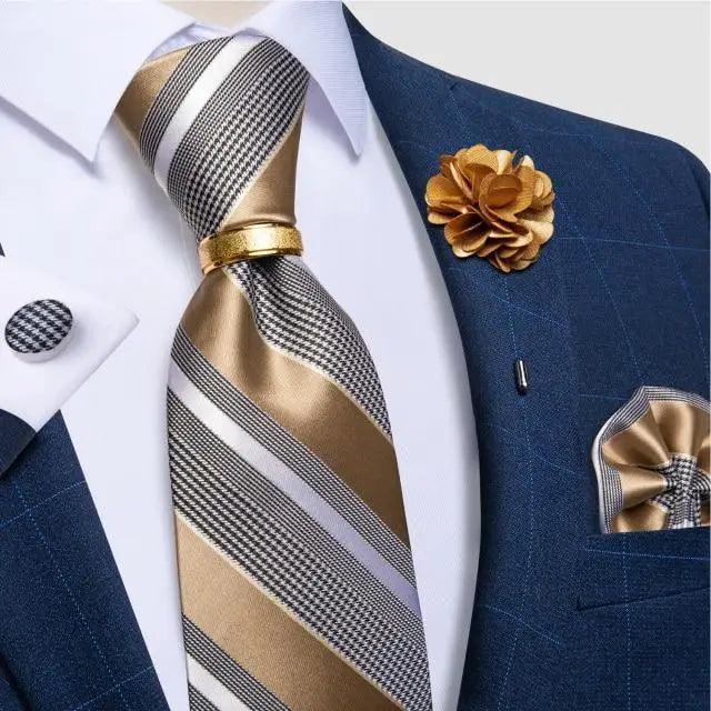 Men Luxury Red Silk Necktie Matching Cufflinks Set For Men Bridegroom Wedding Business Necktie Elegant Design Ideal Gift For Men Stevvex