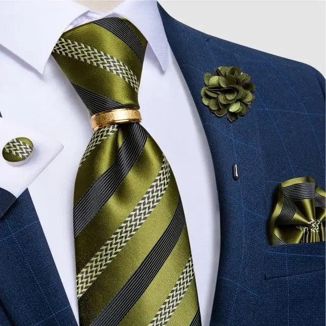 Men Luxury Red Silk Necktie Matching Cufflinks Set For Men Bridegroom Wedding Business Necktie Elegant Design Ideal Gift For Men Stevvex