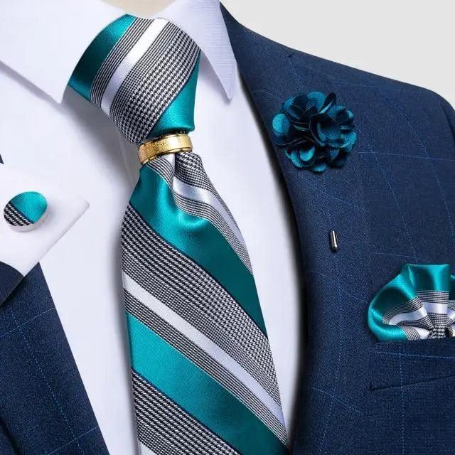 Men Luxury Red Silk Necktie Matching Cufflinks Set For Men Bridegroom Wedding Business Necktie Elegant Design Ideal Gift For Men Stevvex