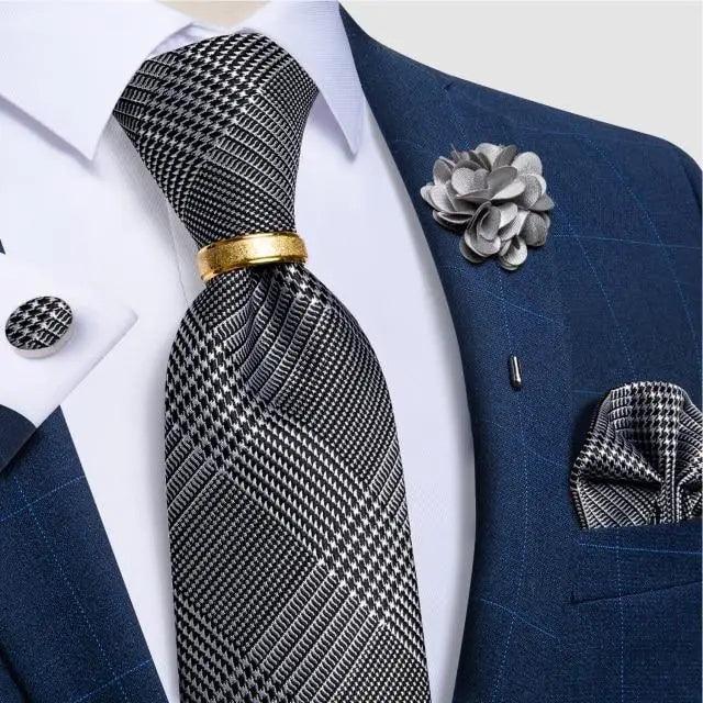 Men Luxury Red Silk Necktie Matching Cufflinks Set For Men Bridegroom Wedding Business Necktie Elegant Design Ideal Gift For Men Stevvex