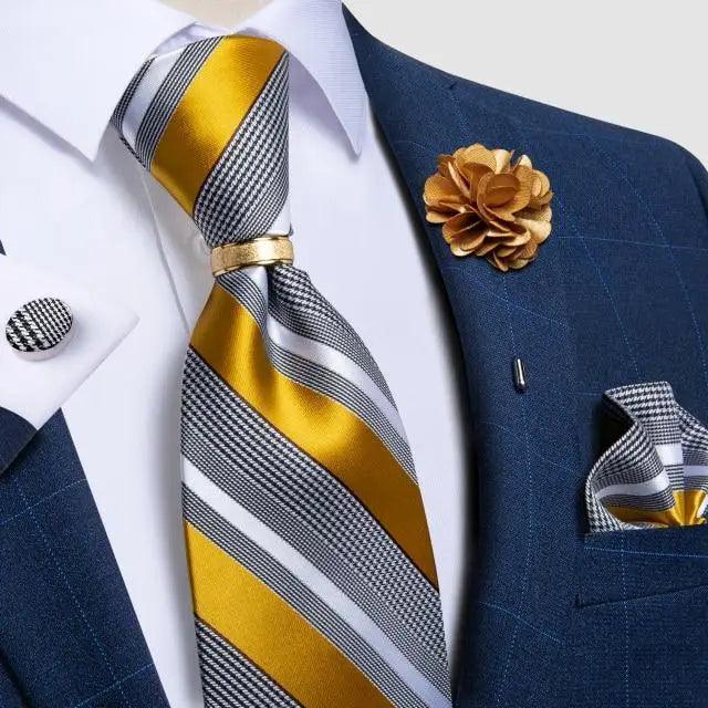 Men Luxury Red Silk Necktie Matching Cufflinks Set For Men Bridegroom Wedding Business Necktie Elegant Design Ideal Gift For Men Stevvex