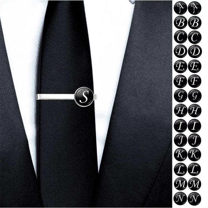 Men's Fashion 26 Alphabet Letters Tie Clips Personality Name Letters Jewelry Letter Tie Clip Men's Fashion Tie Pin Buckle Clip Tie Decoration Suit Accessories  Men Necktie Clip Pin Suit Accessories Gift Stevvex