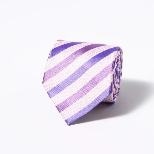 Modern Style Black Brown Wedding Neck Ties For Men Stylish Stripe Design Wedding And Casual Suit Neckties For Men Stevvex