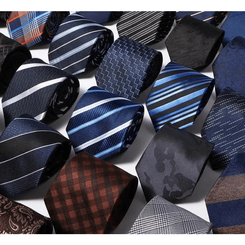Modern Style Black Brown Wedding Neck Ties For Men Stylish Stripe Design Wedding And Casual Suit Neckties For Men Stevvex