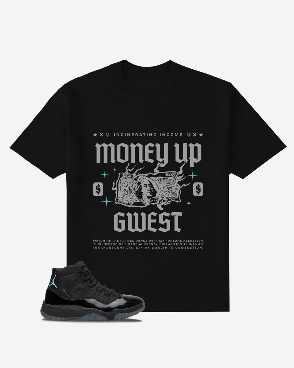 G West Money Up in Flames Oversized  T-Shirt Mens G West