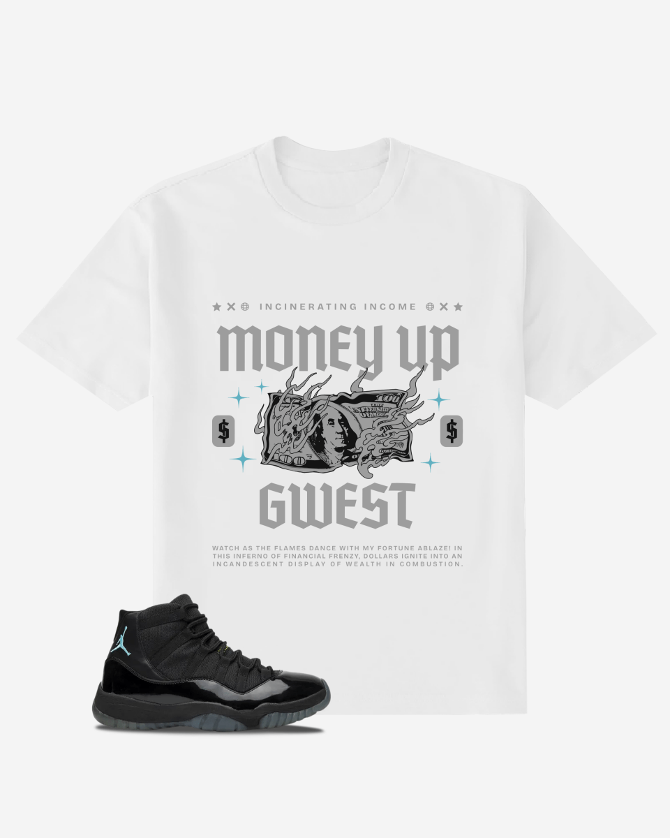 G West Money Up in Flames Oversized  T-Shirt Mens G West
