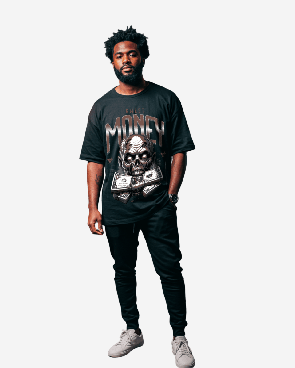 Camiseta de Hombre Oversized G West Money Zombie
