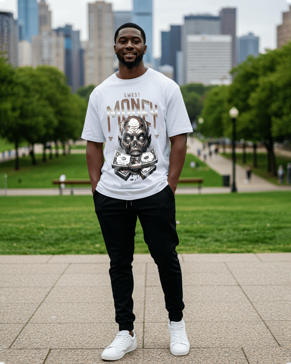 Camiseta de Hombre Oversized G West Money Zombie