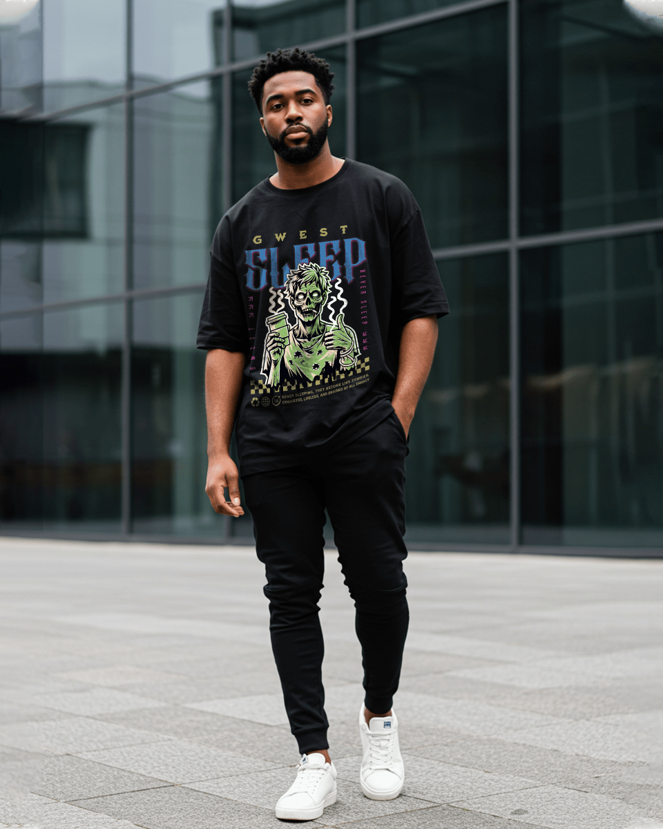 G West Never Sleep Oversized T-Shirt Mens