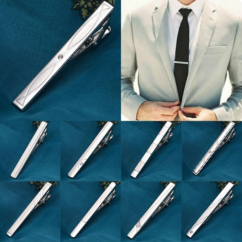 New Metal Silver Color Tie Clip For Men Wedding Necktie Tie Clasp Clip Tie Clips for Men Tie Bar Clip  Regular Ties Necktie Wedding Business Tie Pin Clips Gentleman Ties Bar Elegant Men's Accessories Stevvex