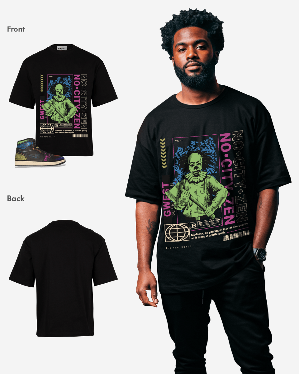 G WEST No City Zen Streetwear Oversized T-Shirt Mens