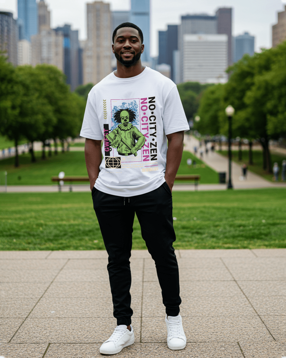 G WEST No City Zen Streetwear Oversized T-Shirt Mens