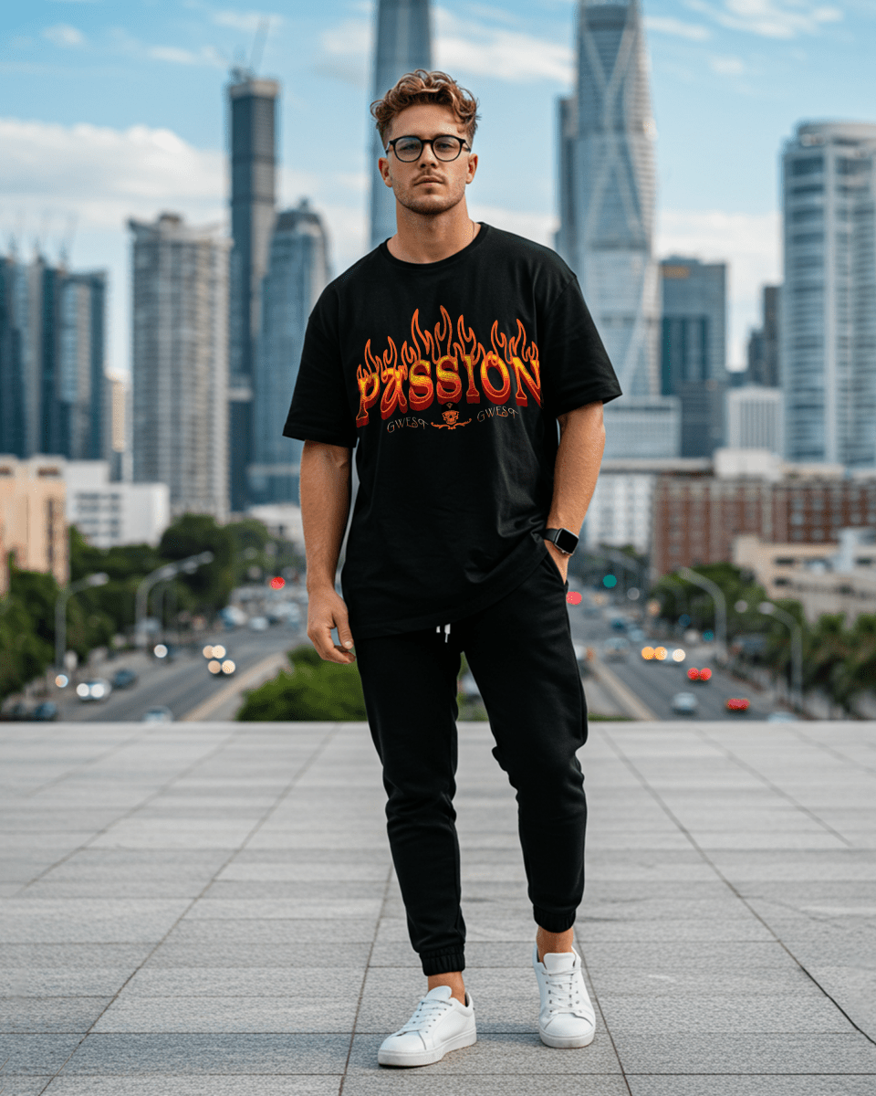 Camiseta extragrande para hombre G West Passion Power