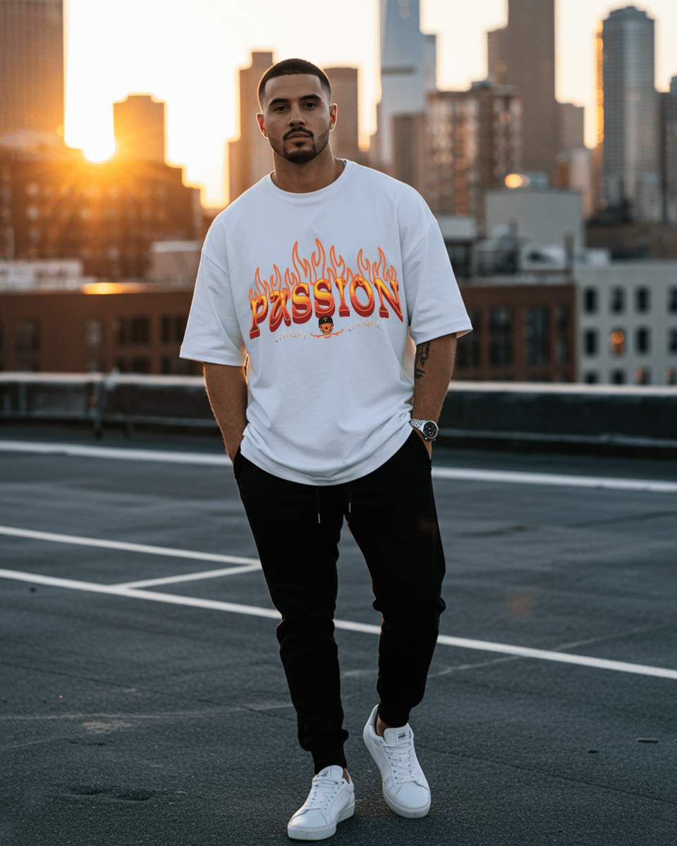 Camiseta extragrande para hombre G West Passion Power