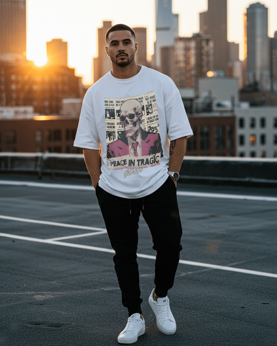 G West Peace In Tragic Oversized T-Shirt Hombre