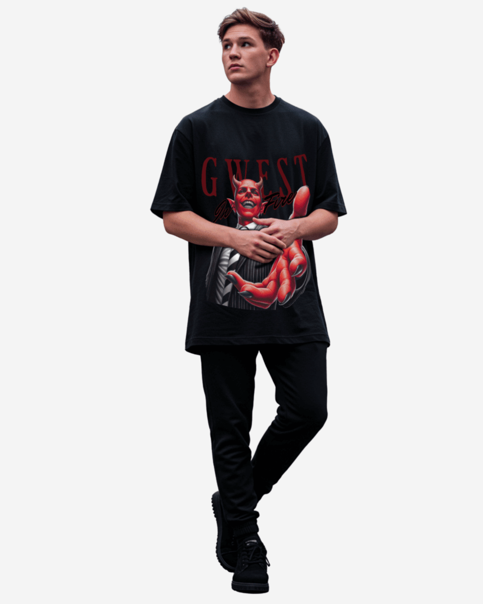 G West Playing With Fire Oversized T-Shirt Mens G West