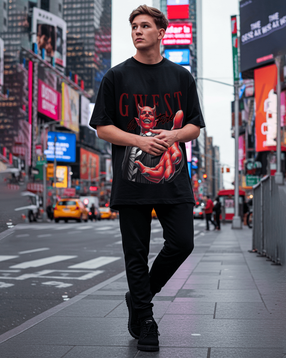 G West Playing With Fire Oversized T-Shirt Mens G West