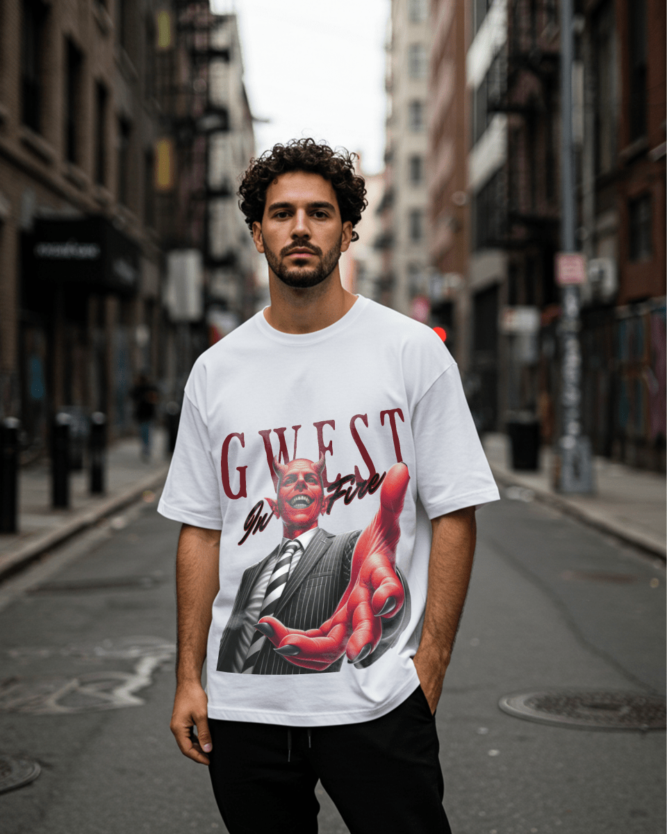 G West Playing With Fire Oversized T-Shirt Mens G West