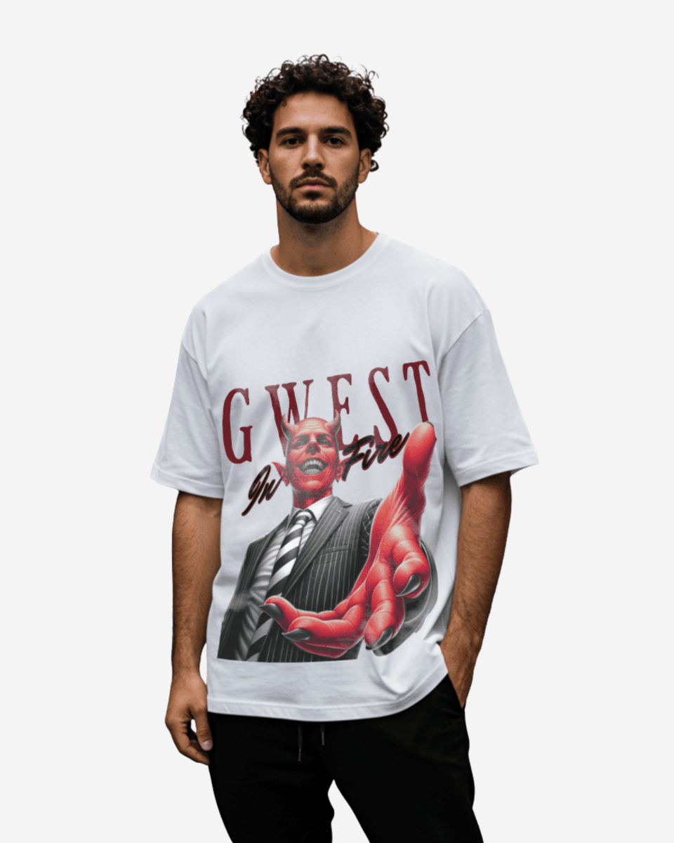 G West Playing With Fire Oversized T-Shirt Mens G West